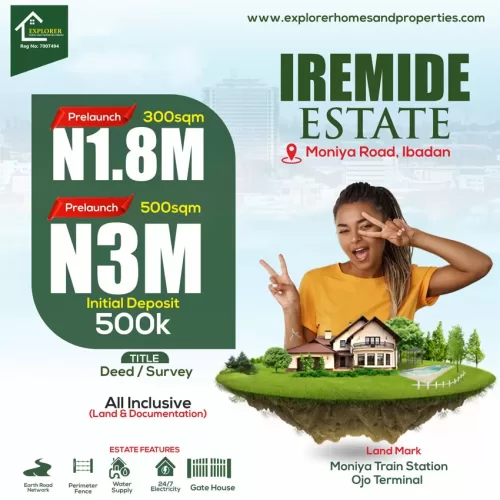 Iremide Estate, Moniya Road, Ibadan – Oyo State, Nigeria