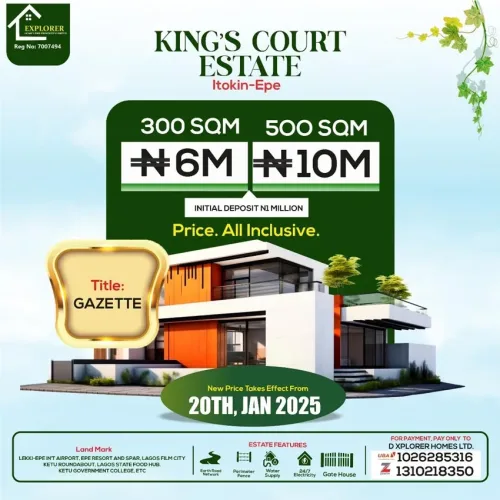 Kings Court Estate, Ketu Epe Lagos, Nigeria