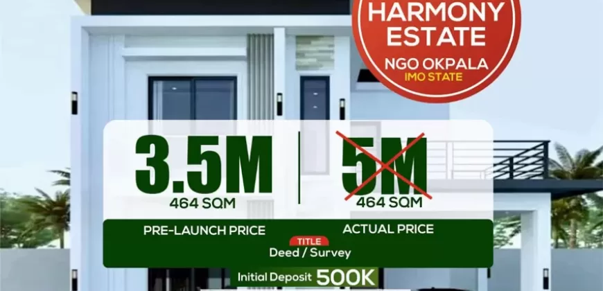 Harmony Estate Ngo Okpala Imo State